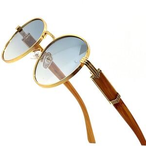 Round Sunglasses Gold Frame Lens Fashion Shades Hip‎ Hop Style Trendy Lentes New